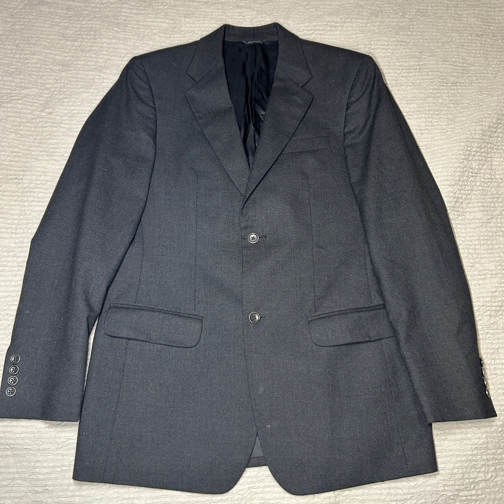 Banana Republic Mens 40R Wool Blazer Charcoal Gray 2 Button Sport Coat Jacket